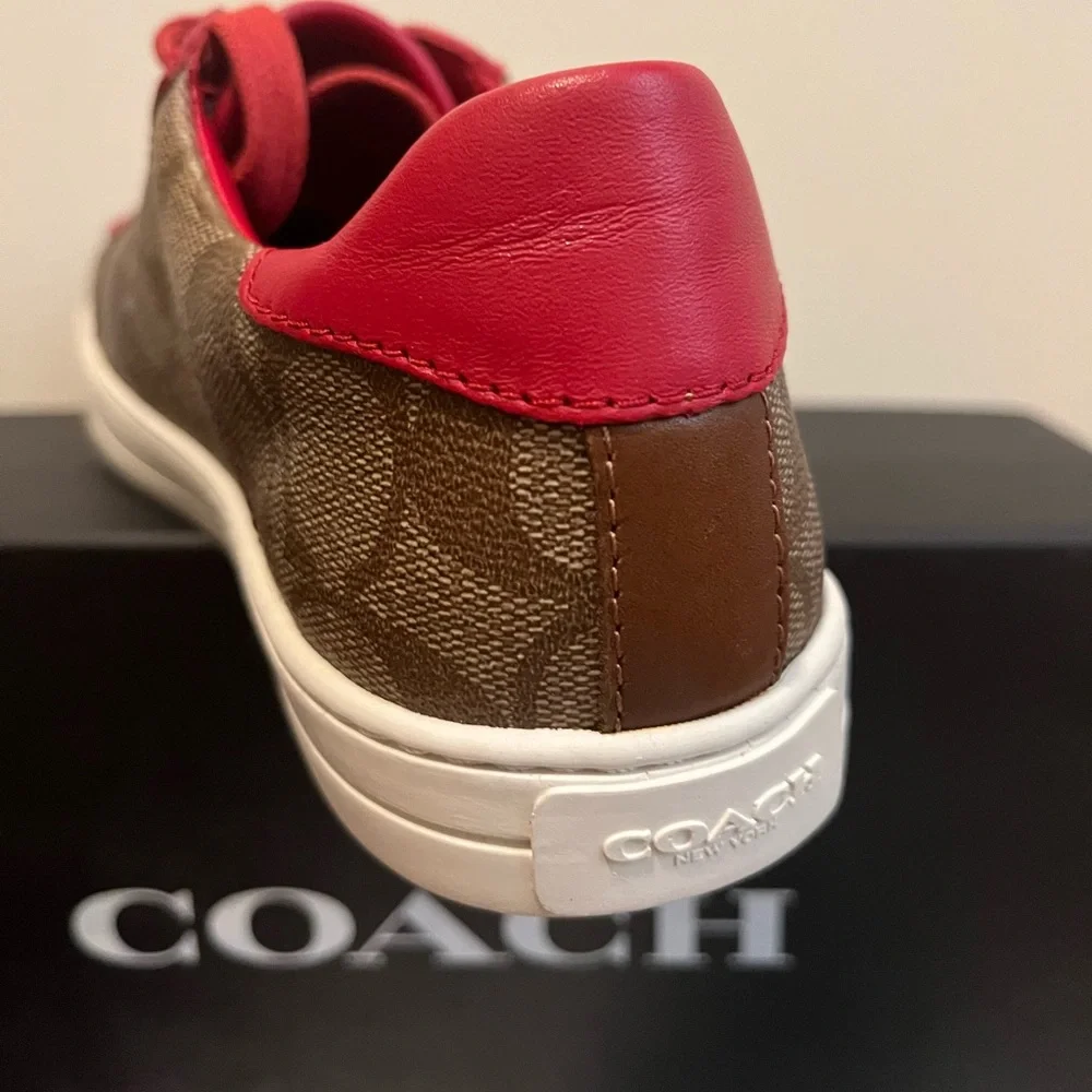 Coach Red and Brown Porter Sneakers - Picture 10 of 11
